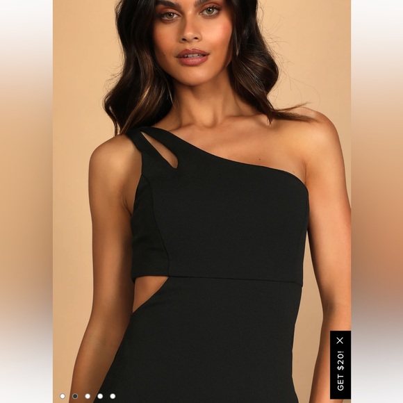 LULUS (S) One shoulder maxi dress - Picture 3 of 5